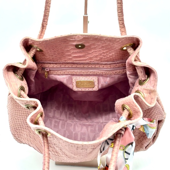 Furla Leather Croc Embossed Carmen Tote - Picture 5 of 9